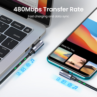 UGREEN USB typ C kabel do Xiaomi POCO Samsung S20 S21 szybkie ładowanie USB C kabel 90 stopni kąt QC 3.0 kabel do gier USB typ C 6